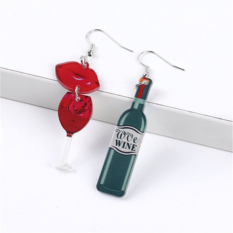 Acrylic Romantic Flame Red Lip Earrings MIC-ChouD013