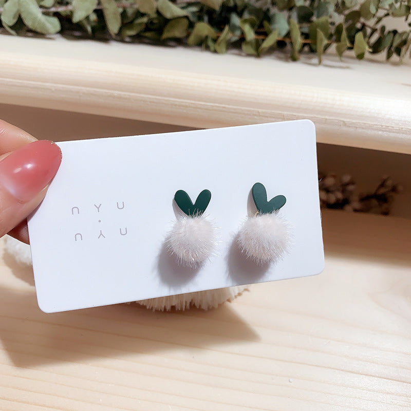 Alloy minimalist fur ball earrings (Minimo de Compra 2) MIC-XingS018