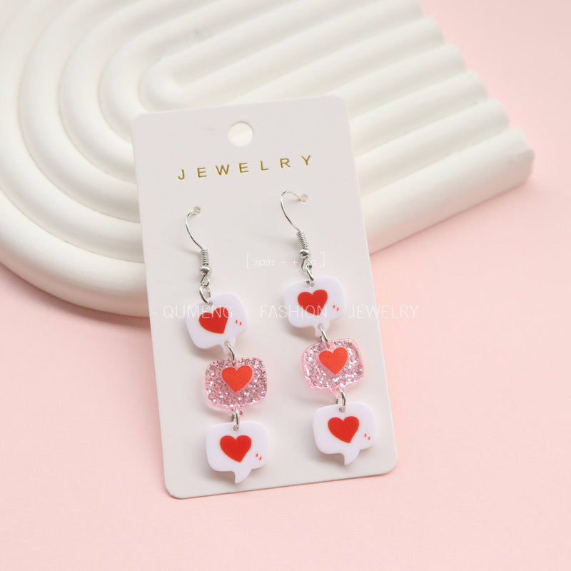 Acrylic Love Earrings MYA-OuG095