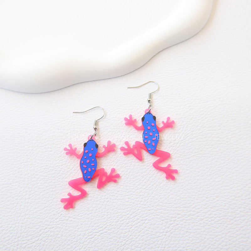 Alloy acrylic frog earrings MYA-OuG124