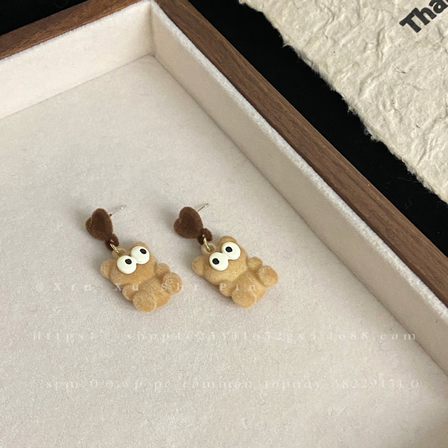 Alloy funny big eyed bear plush earrings (Minimo de Compra 2) MIC-XinXu011