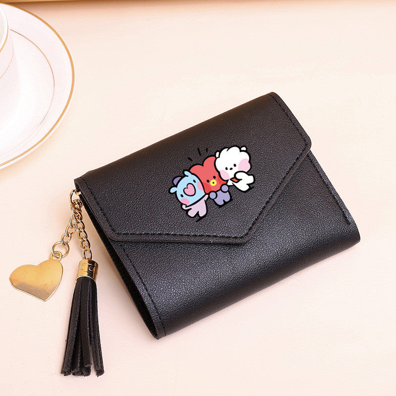 PU card bag tassel short wallet MIC-XingY017