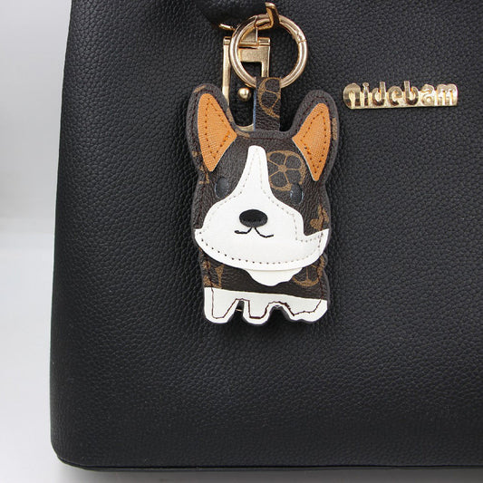 Vintage Small Corgi Leather Pendant Keychain (F) MIC-Zuge060