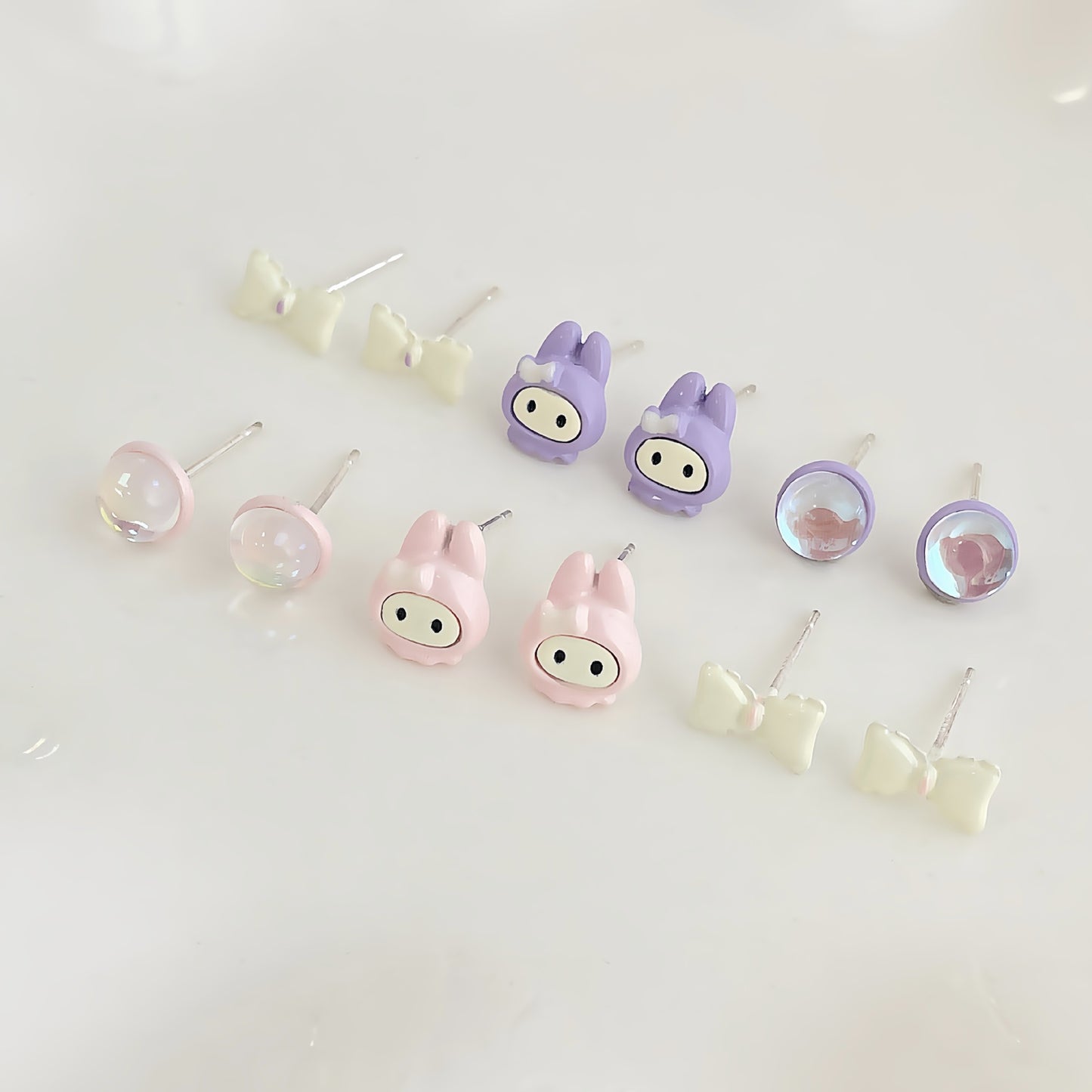 Acrylic Bow Little Rabbit Earrings (Minimo de Compra 2) MIC-ShuangX031