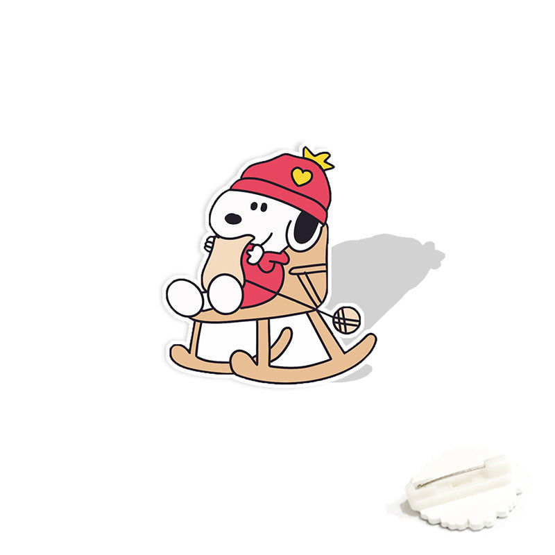 Acrylic cartoon cute Snoopy brooch (Minimo de compra 2) MYA-WeiJ005