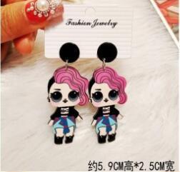 Acrylic Funny Cartoon Girl Earrings MIC-HanS001