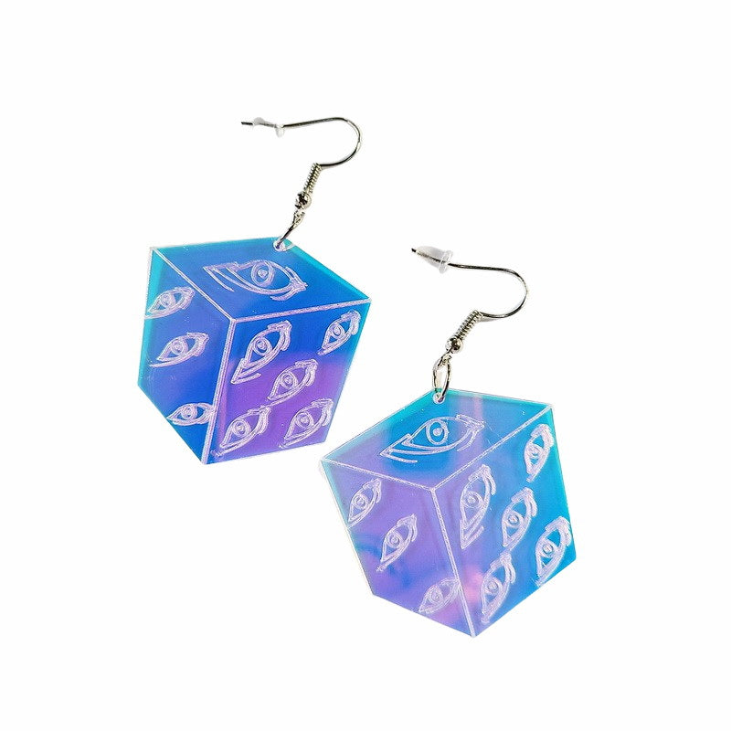 Acrylic Rainbow Colorful Eye Earrings MIC-XueP154