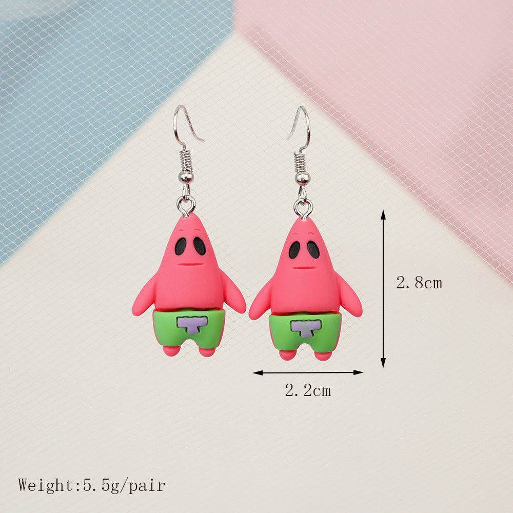 Acrylic cartoon sponge baby earrings MIC-NiQ039