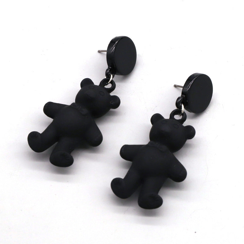 Acrylic Black Bear Earrings (Minimo de Compra 3) MIC-JueJ005