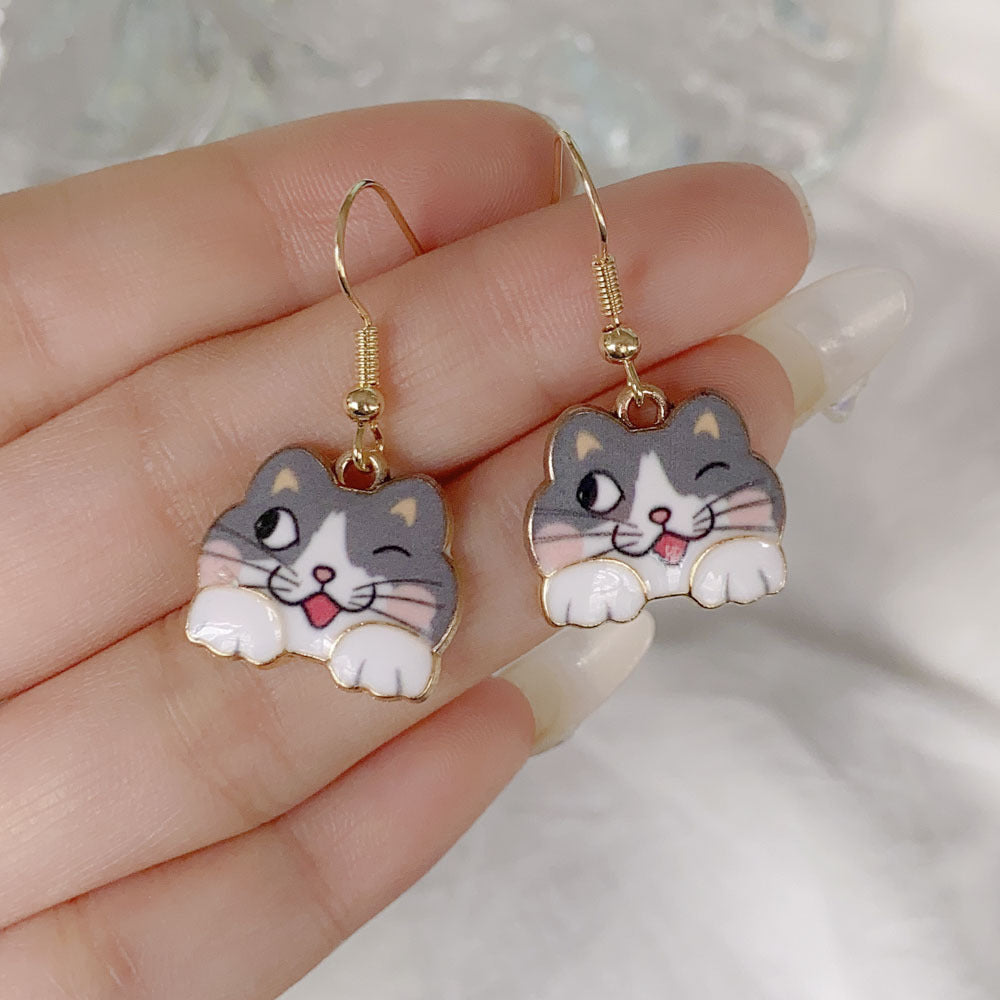 Acrylic cartoon cat earrings (Minimo de compra 2) MYA-YiD035