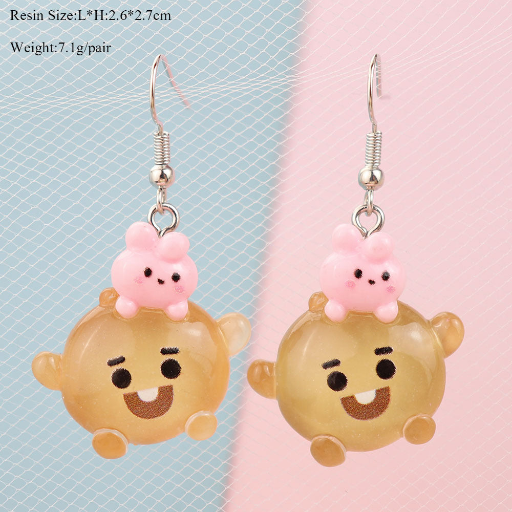 Resin cute cartoon animal earrings MIC-NiQ031