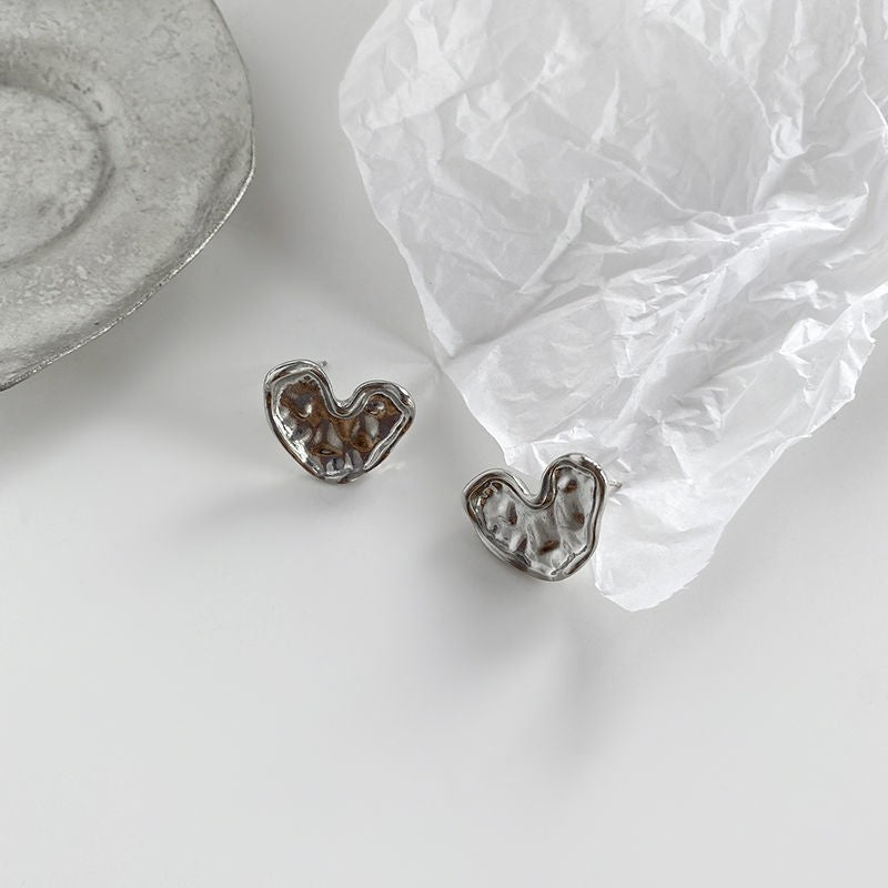 S925 silver needle heart earrings MIC-YKT024