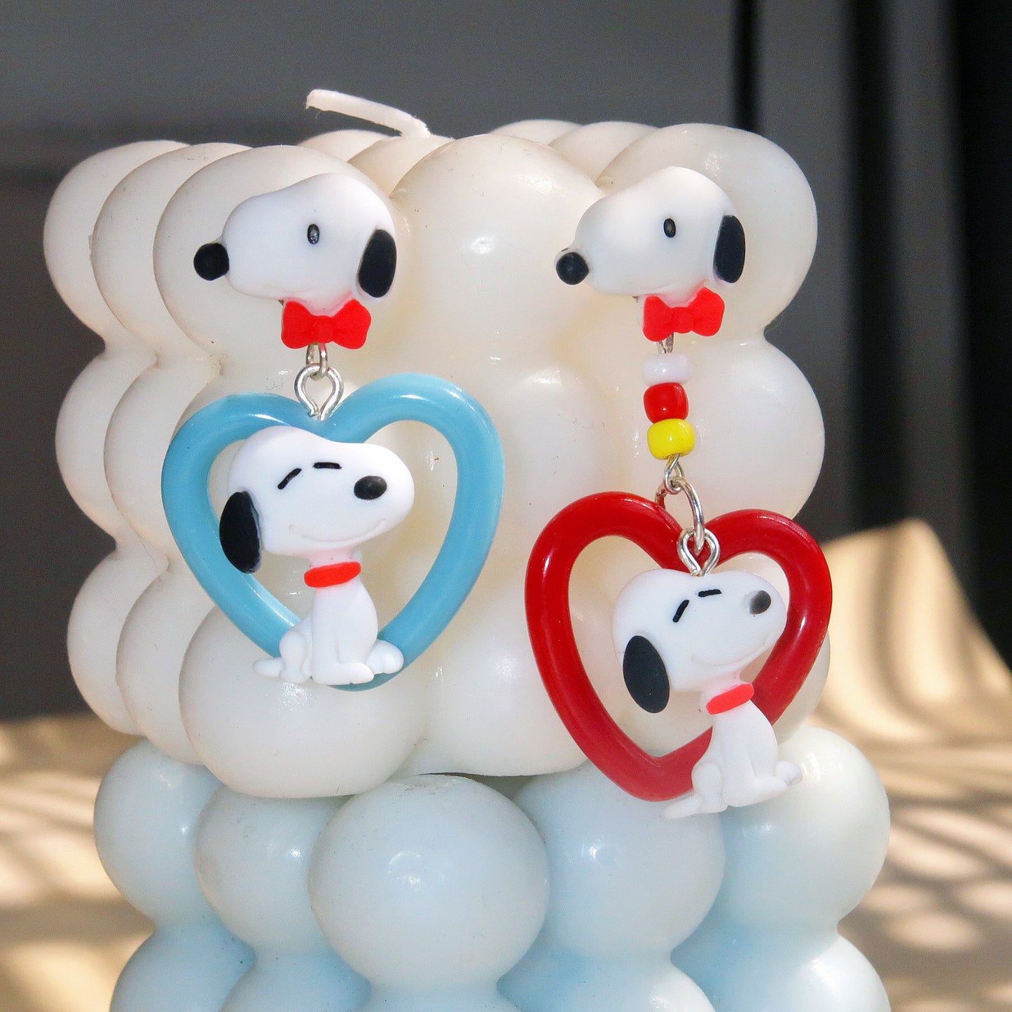 Resin Cute Asymmetric Snoopy Earrings MIC-XME015