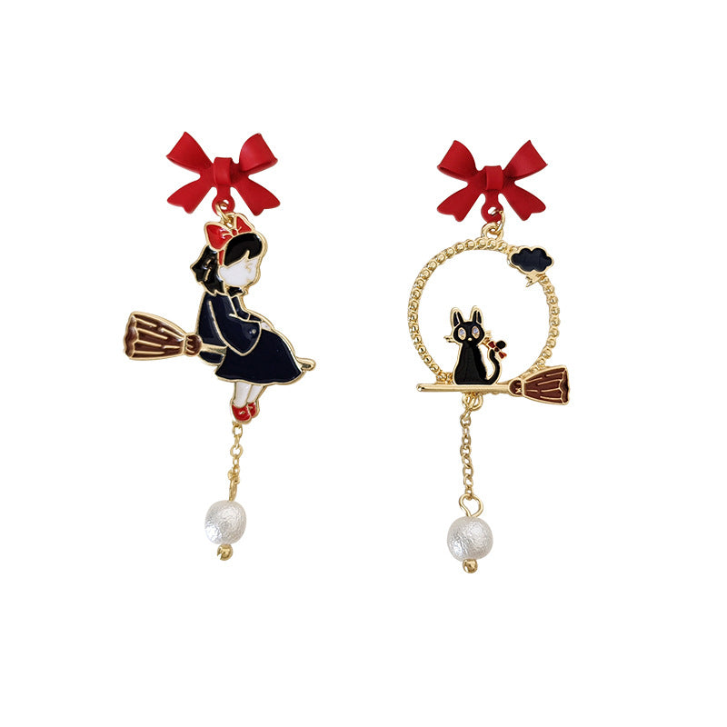 Alloy cartoon character cat earrings (Minimo de Compra 2) MIC-BLD062