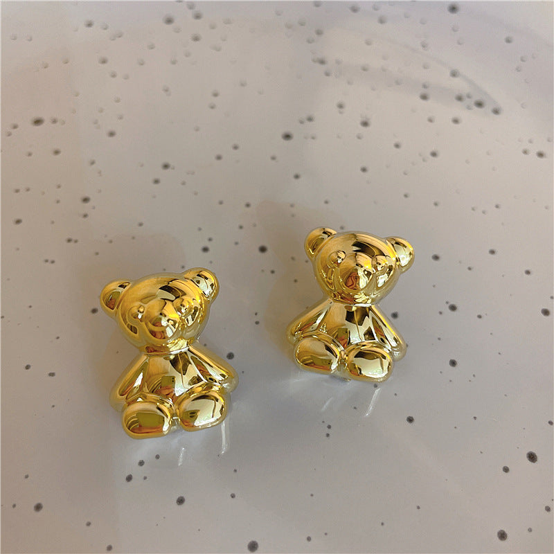 Acrylic Bright Face Bear Earrings MIC-AXing003