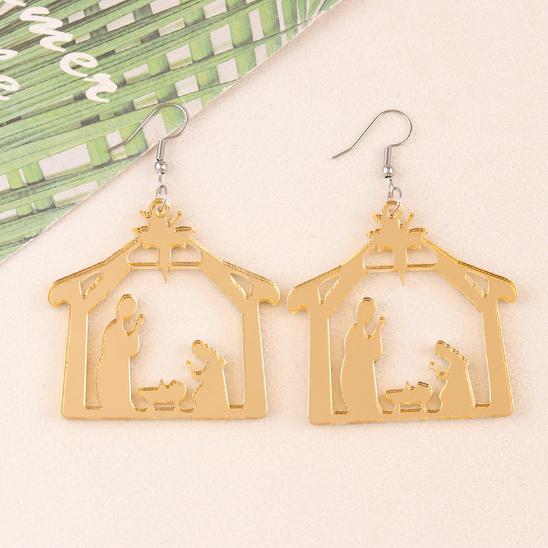 Acrylic Cartoon Christmas Series Earrings MYA-DuA096