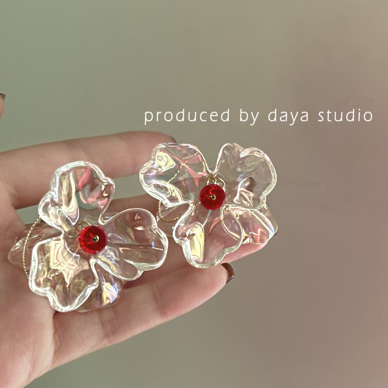 Acrylic transparent flower earrings (Minimo de Compra 2) MIC-LuM003