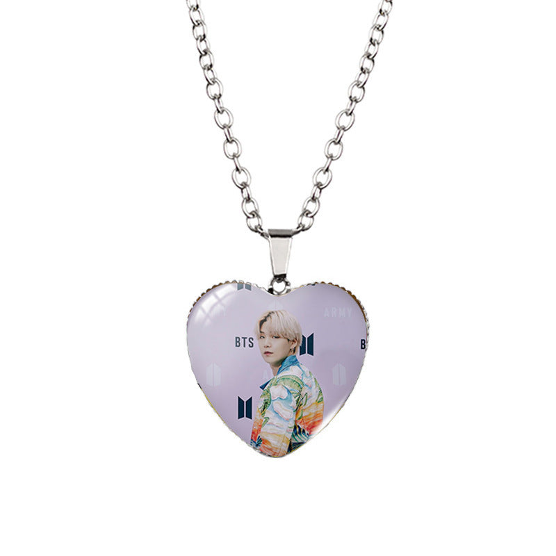 Alloy Time Gem Heart Necklace MIC-XiangL034