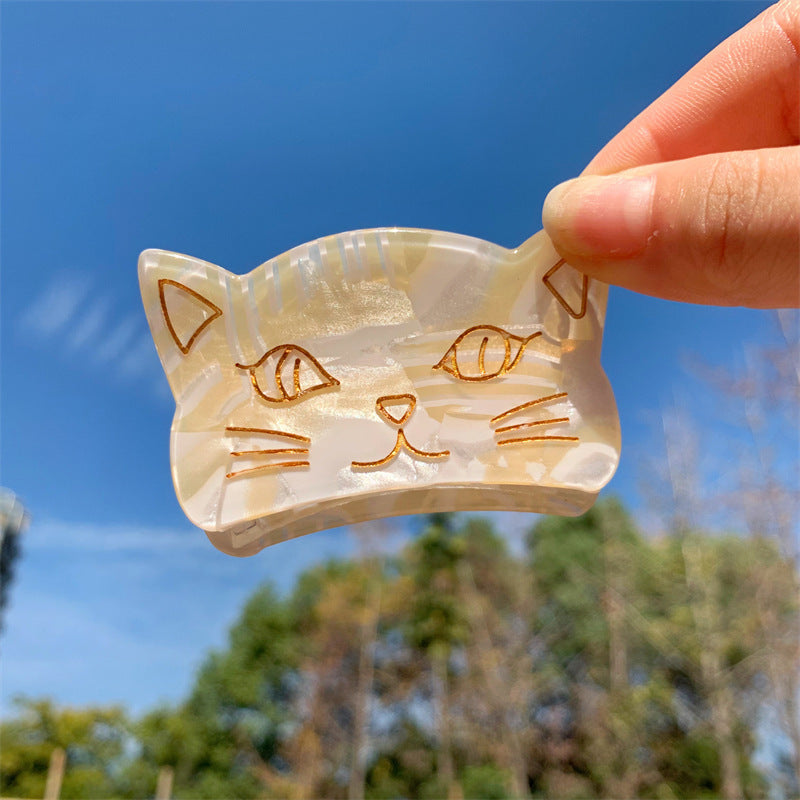 Acetate board cute cat hair clip (Minimo de compra 2) MIC-HongY016