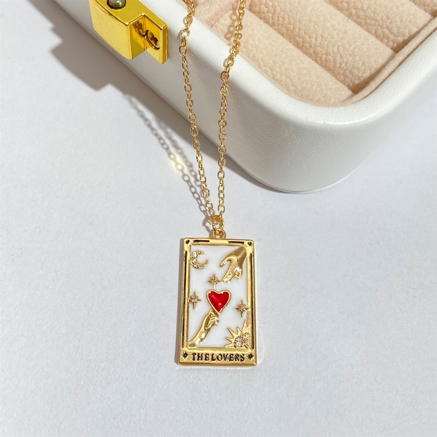 Stainless steel diamond drop oil square necklace (Minimo de Compra 2) MYA-JiF008