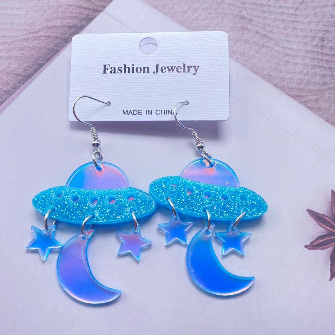 Acrylic exaggerated UFO earrings MIC-ChiC013