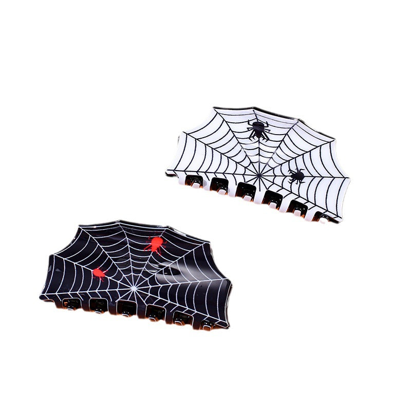 Plastic Halloween funny spider web hair clip (Minimo de Compra 10) MIC-HangX001