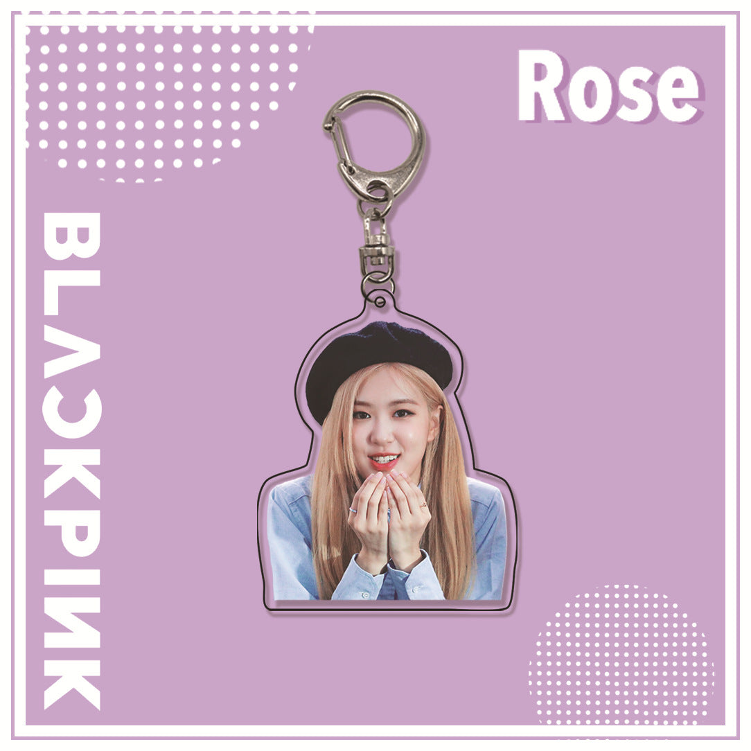 Acrylic pink ink double-sided blackpink keychain (Minimo de Compra 2)  MYA-ManM010