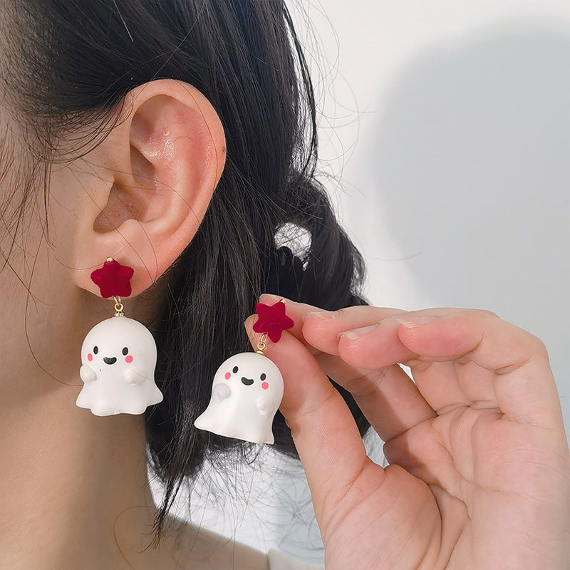 Alloy Cute Ghost Earrings (Minimo de Compra 5) MIC-JiuY058