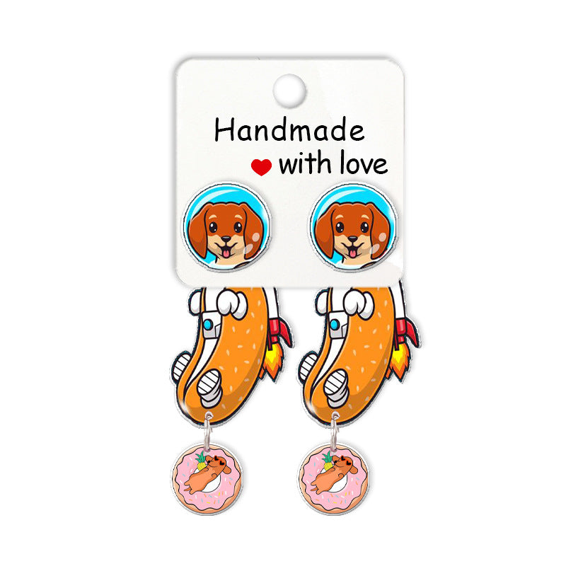 Alloy cartoon sausage dog earrings (Minimo de compra 5) MIC-XiangL109