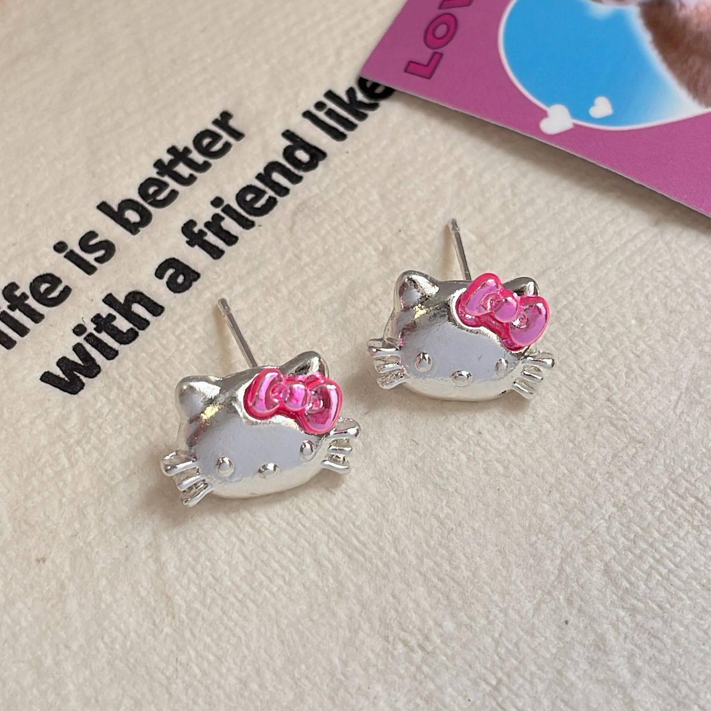 Alloy cat bow earrings MIC-ShuangX054