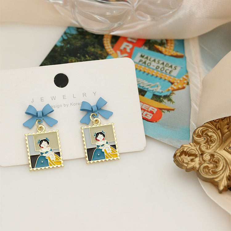 Alloy stamp geometric cartoon earrings MIC-QingJ048