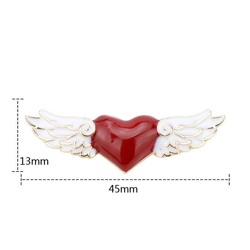 Alloy Angel Wings Love Brooch MIC-AiWen030