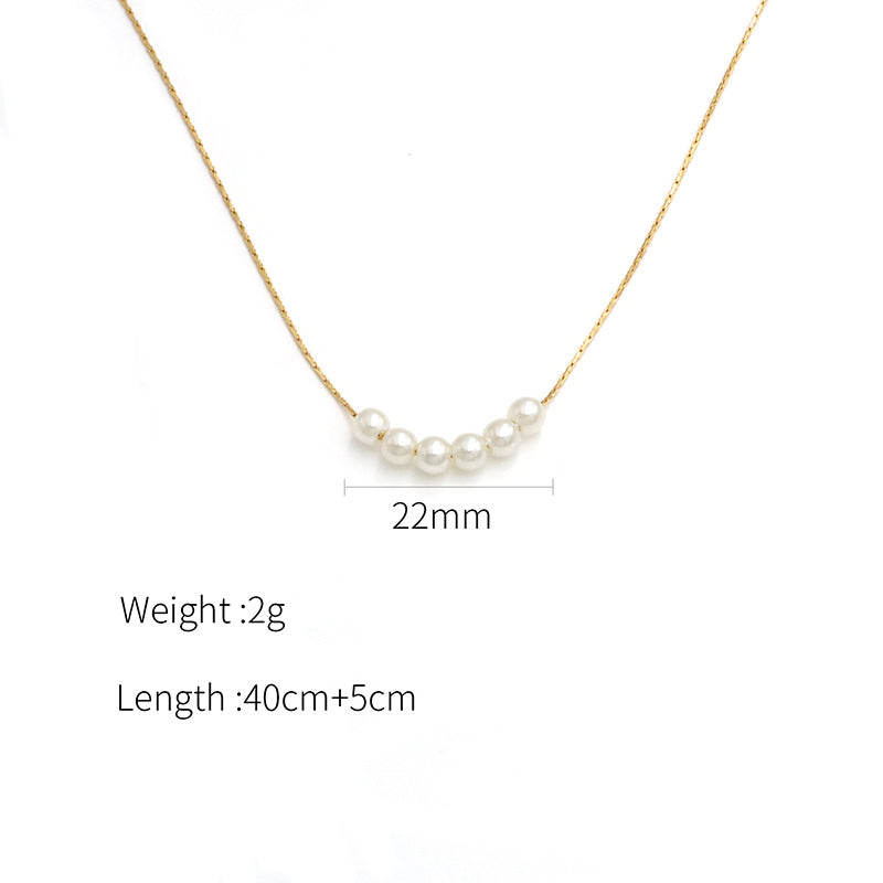 Stainless steel gold-plated pearl necklace MYA-XuanJ045