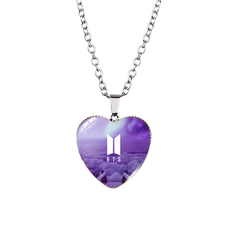 Alloy Time Gem Heart Necklace MIC-XiangL041