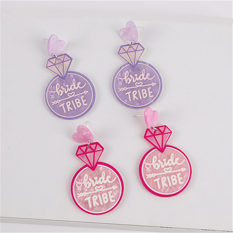 Acrylic Love 3D Embossed Earrings MIC-ChouD016