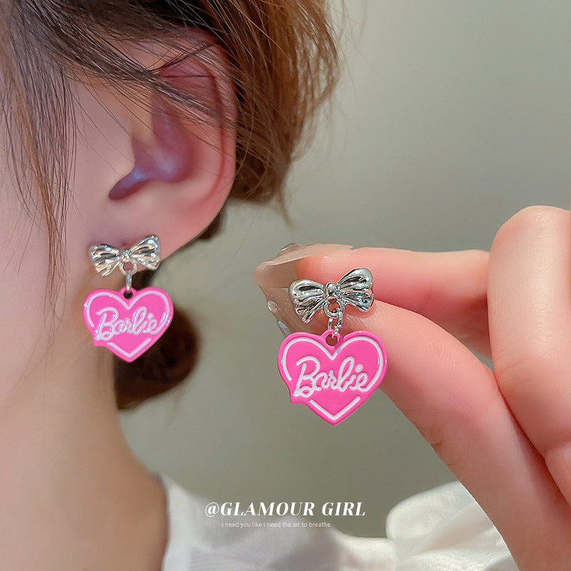 Alloy English Letter Pearl Dropping Oil Earrings (Minimo de Compra 2) MIC-BY005