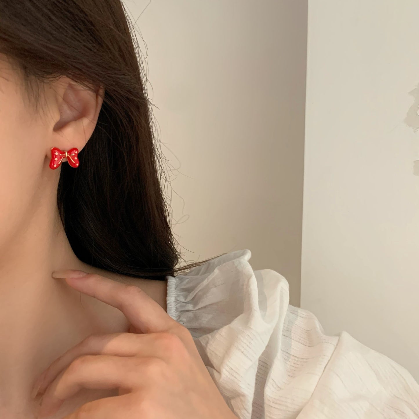 Alloy bow tassel earrings MIC-WanY001