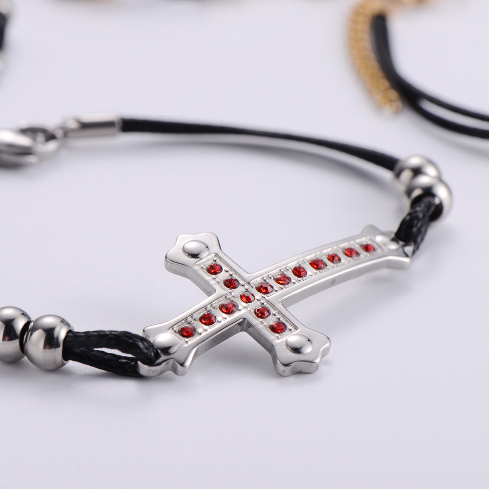 Stainless Steel Cross Bracelet Minimo de compra 3  MIC-AML006