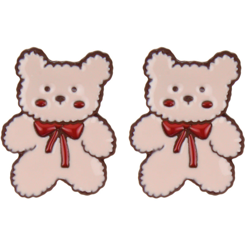 Resin Bow Bear Earrings (Minimo de compra 2) MIC-TQL013