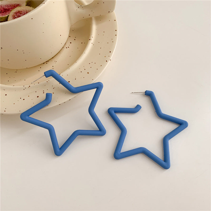 Resin Star Opening Jelly Color Earrings (Minimo de compra 2) MIC-LuoN004