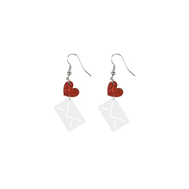 Acrylic Devil Love Bear Earrings MIC-XueP134