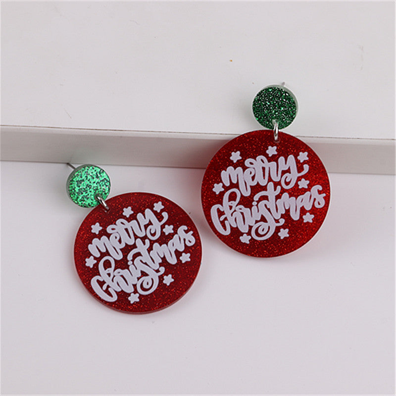 Acrylic Dinosaur Fashion Snowflake Earrings MYA-ChouD029