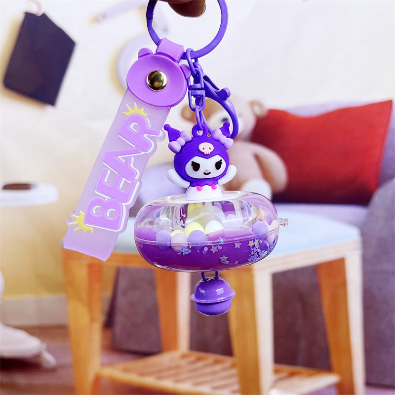 PVC cartoon wind chime oil in keychain MIC-DMF003