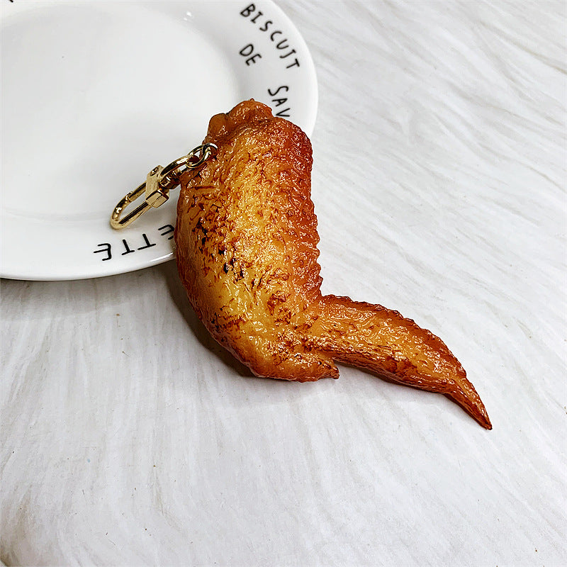 PVC Simulation Food Fried Chicken Drumstick Keychain DMF001