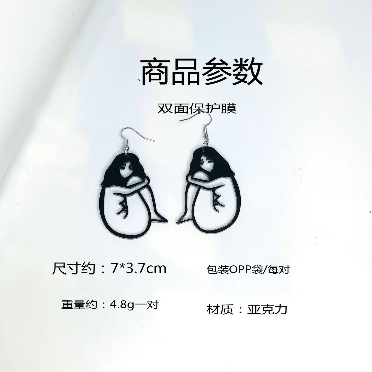 Acrylic Abstract Sad Women's Earrings (Minimo de Compra 2) MYA-JiuT022