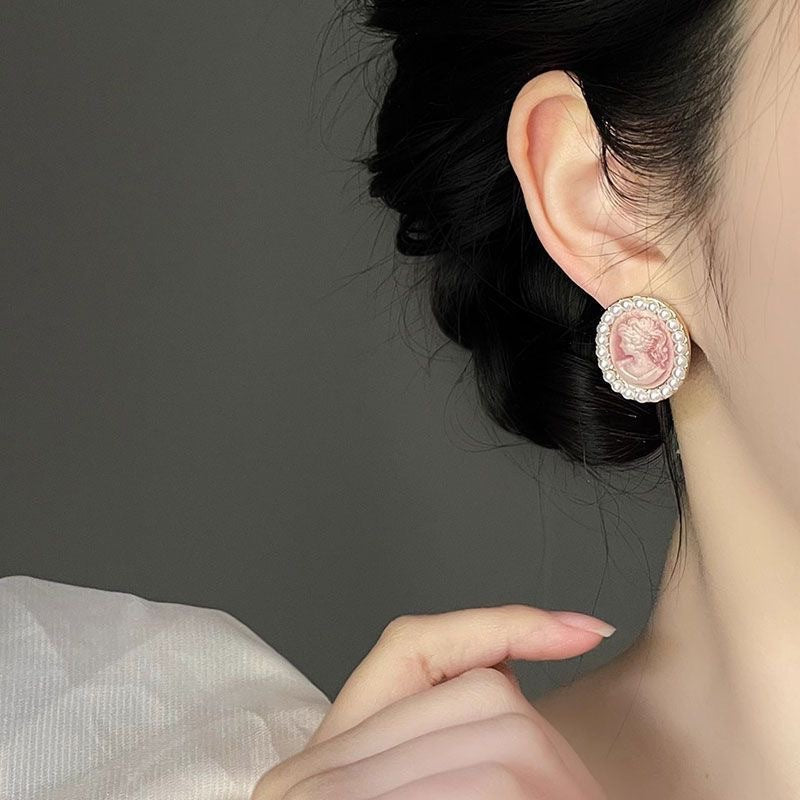 Alloy Beauty Head Like Earrings MIC-DongJ001