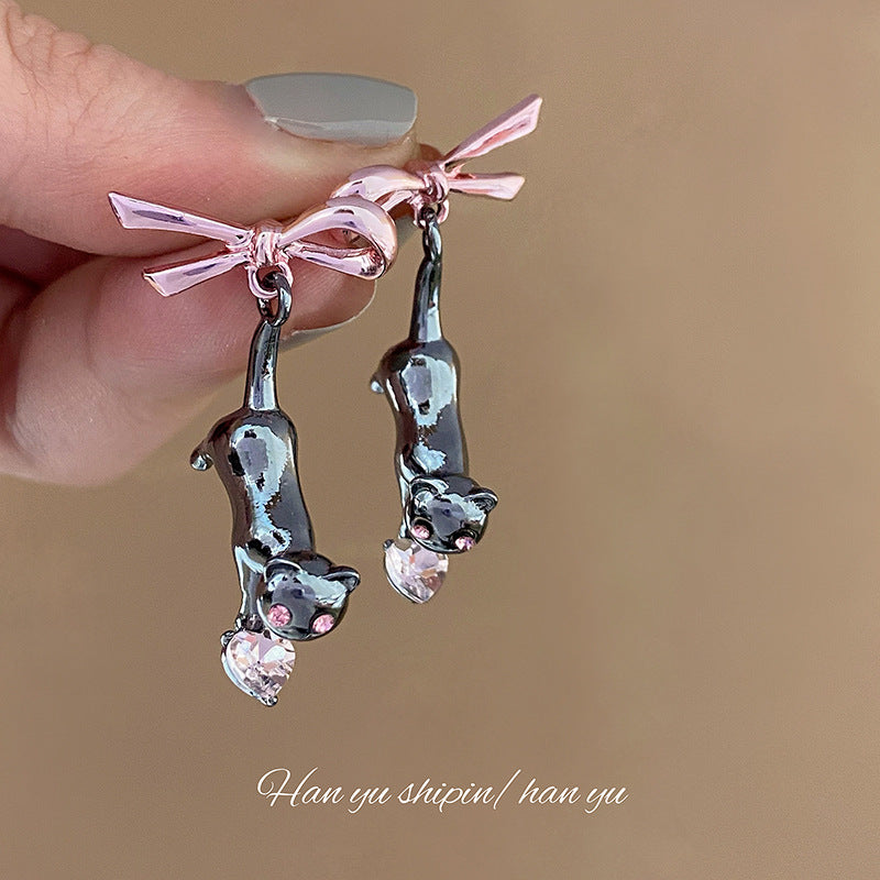 Alloy black cat earrings (Minimo de Compra 2) MIC-HanY005