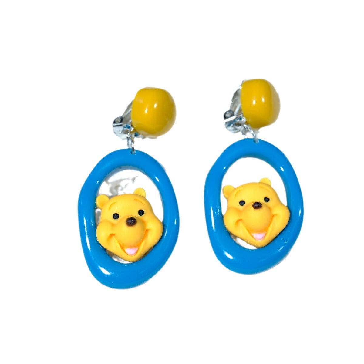 Alloy resin crooked head goose little bear girl earrings (Minimo de compra 5) MIC-AoY008