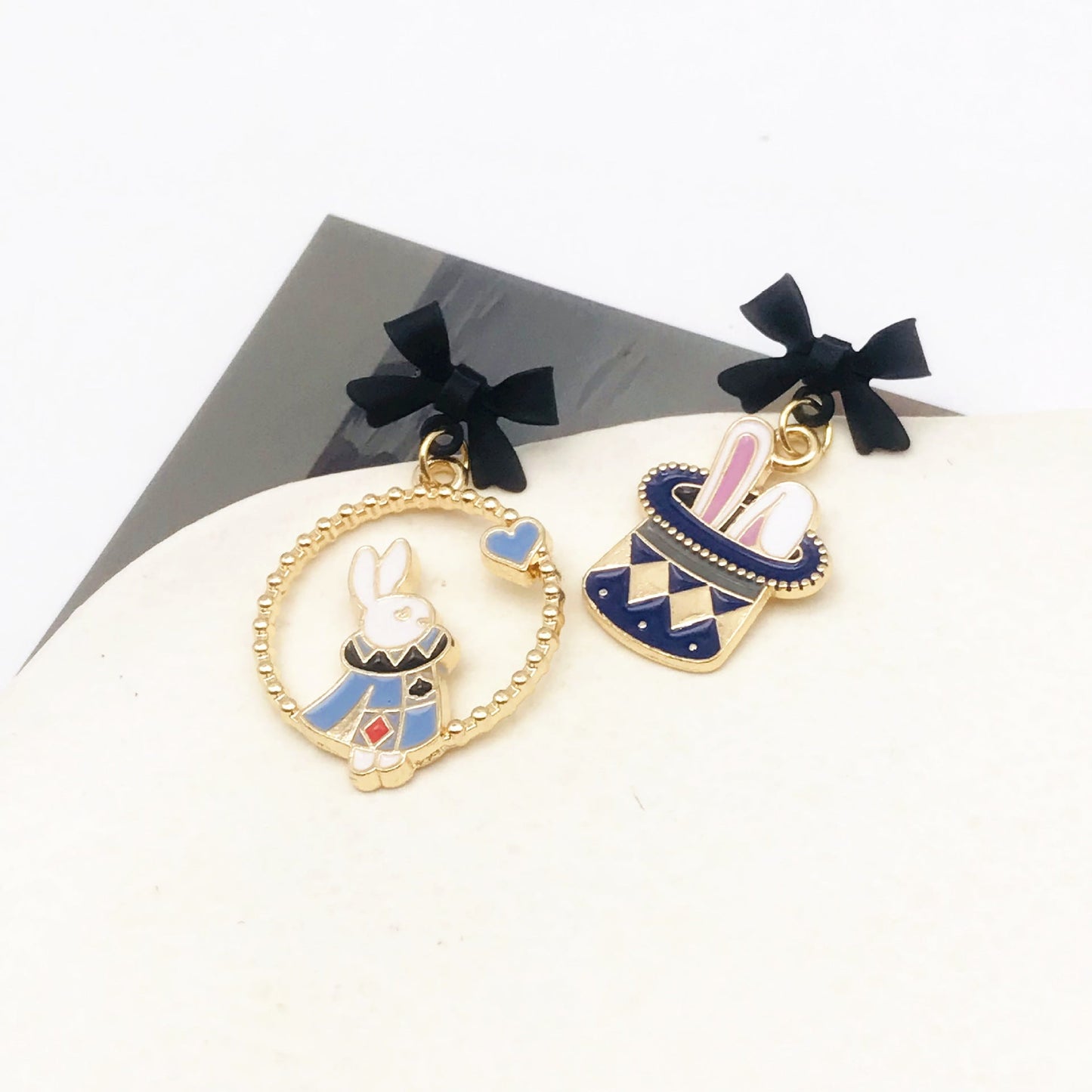 S925 Silver Needle Alloy Enamel Paint Bow Earrings (Minimo de compra 2) YKT001