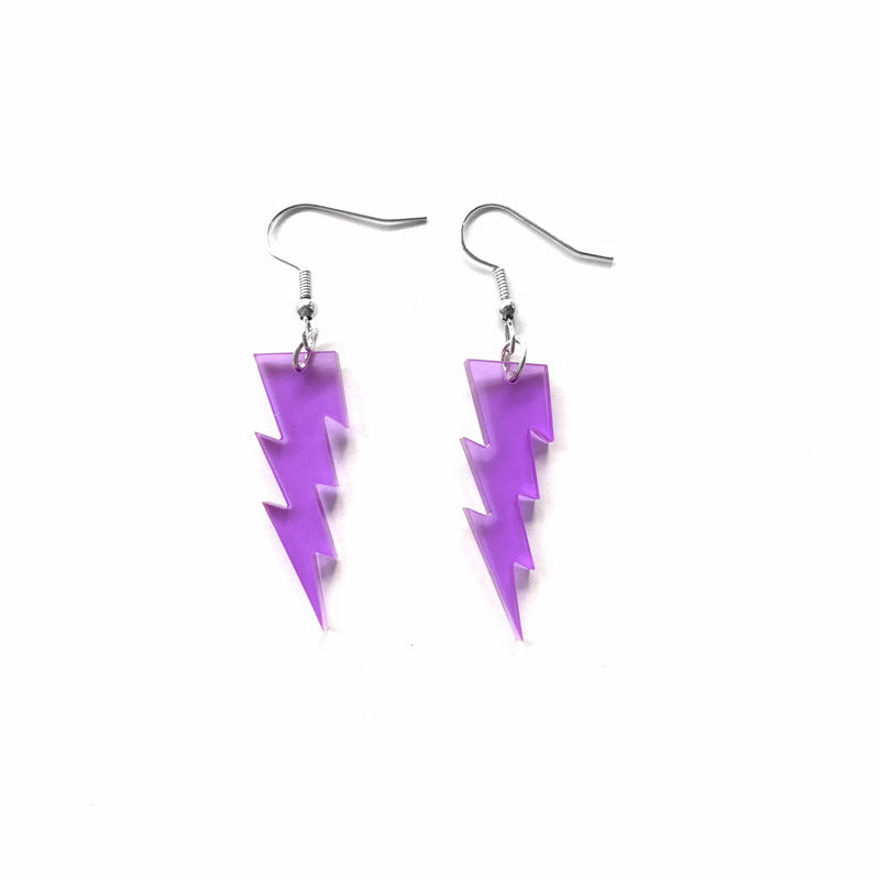 Acrylic Sparkling Pink Lightning Earrings MYA-XueP104